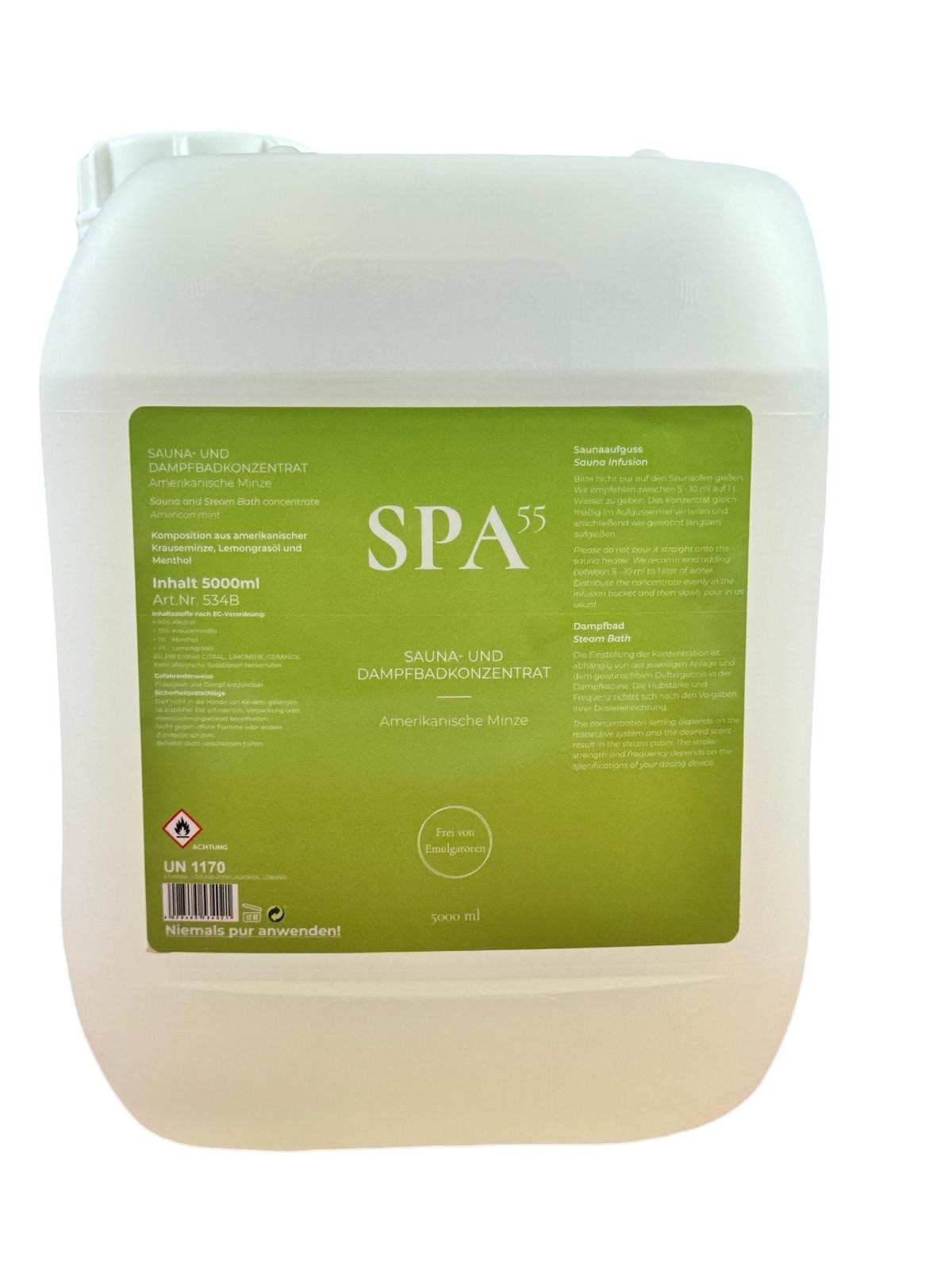 SPA55 Sauna-Dampfbad Konzentrat Amerikanische Minze 5L