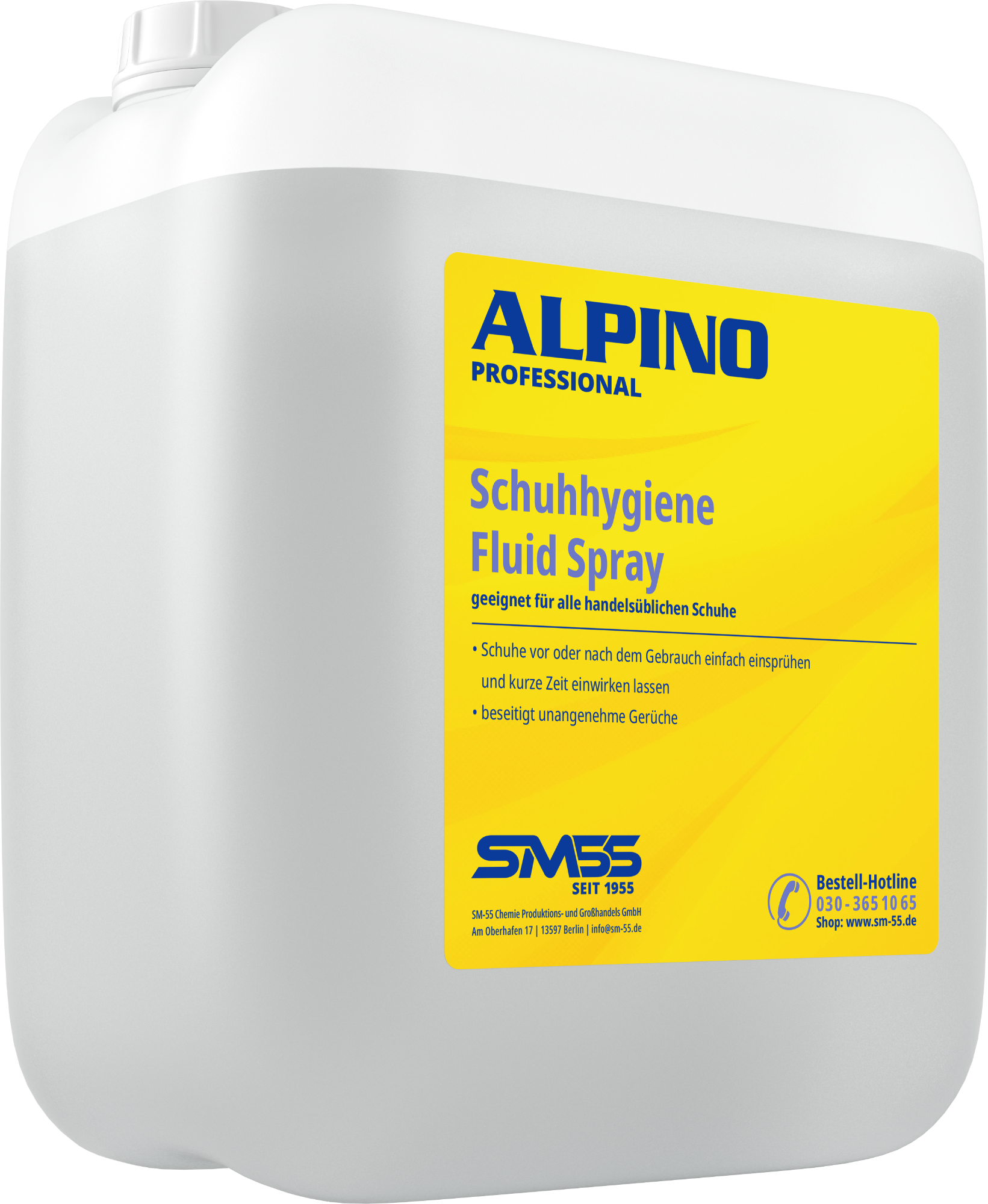 Schuhhygiene Fluid Spray inkl. Nachfüllflasche 10L